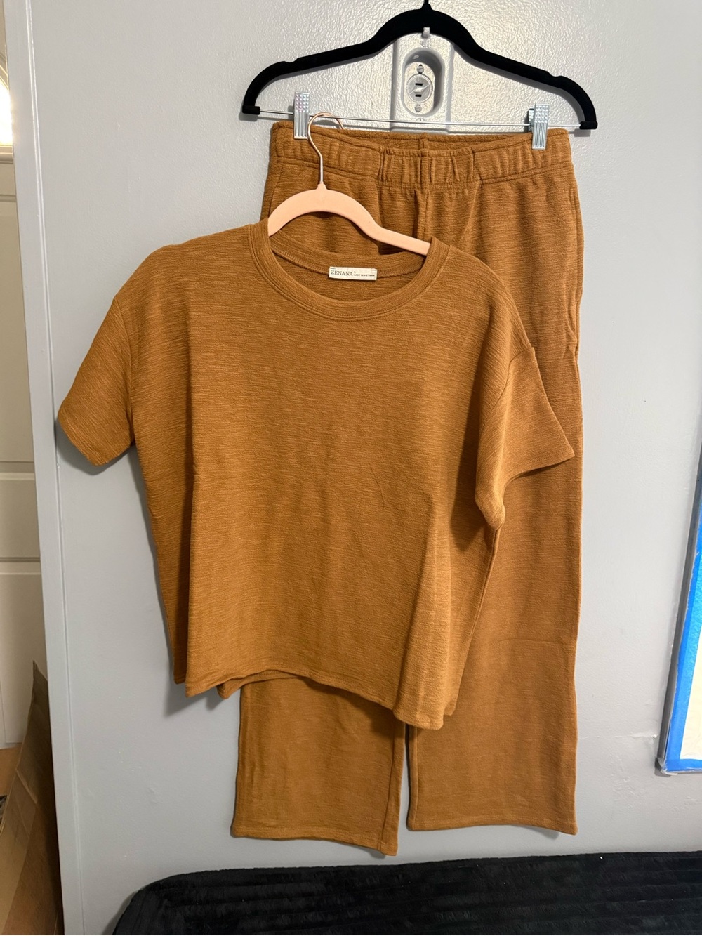 Zenana Deep Camel Wide-Leg Pant Set - Deep Camel - Picture 2 of 4